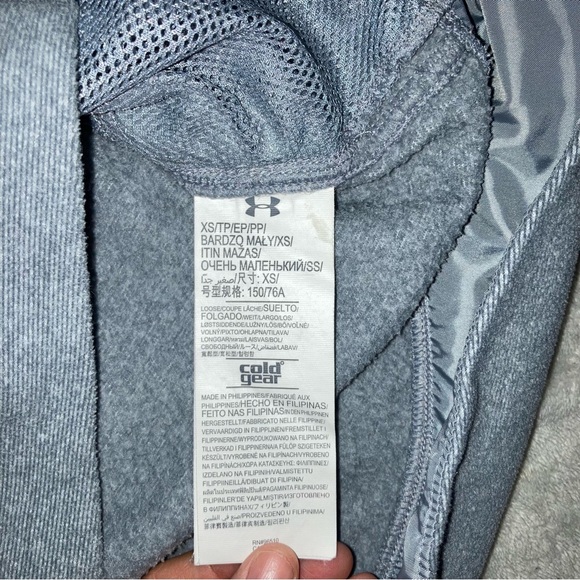 Under Armour Women s Gray Zip Up Cold Gear Loose Fitted Sweatshirt Size XS - Picture 7 of 11